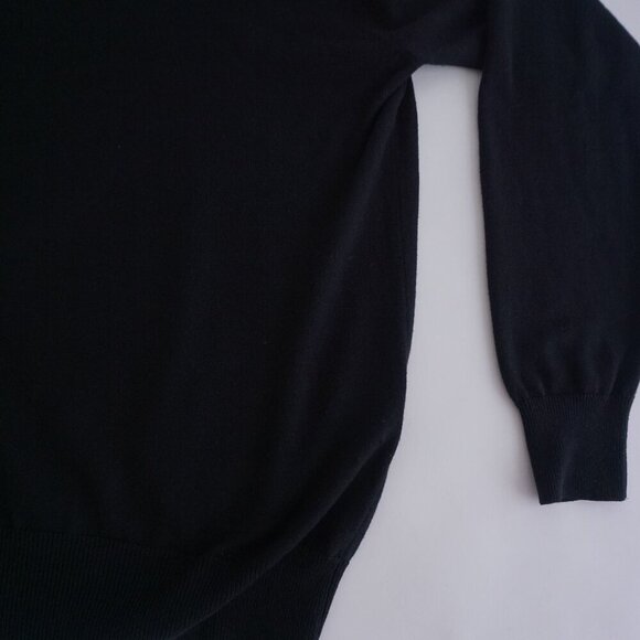Peter Millar Black 4% Cashmere 76% Silk Fine Knit V-Neck Luxury Sweater Large - Picture 5 of 8